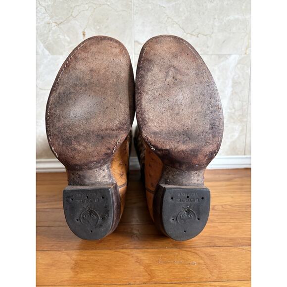 VTG Tony Lama Ostrich Boots Women’s 8.5 – Full Quill Western Wedding Made In USA - Picture 7 of 11